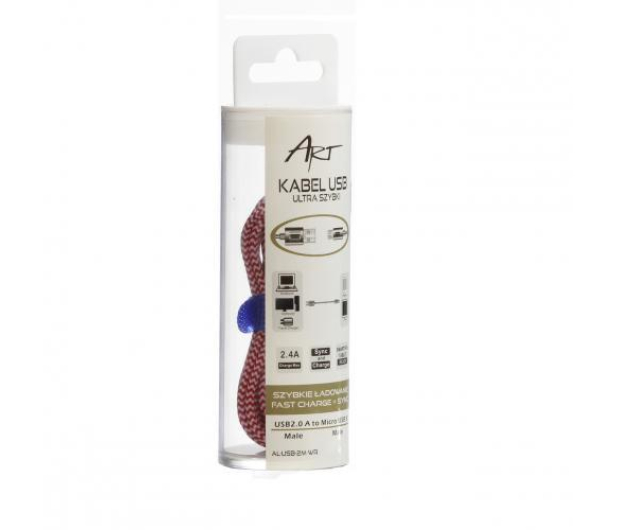 ART USB-microUSB FAST ART 2M biało-czerwony - 1382342 - zdjęcie 5